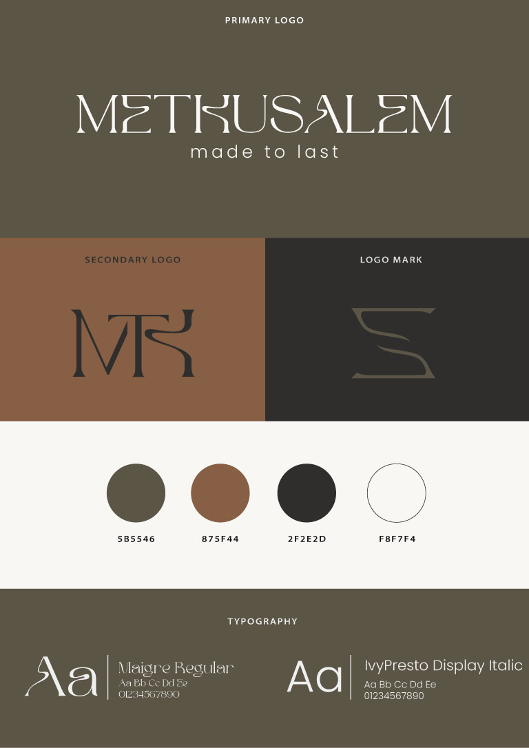 Methusalem — Logo · Monogram · Thank You Card · Typography